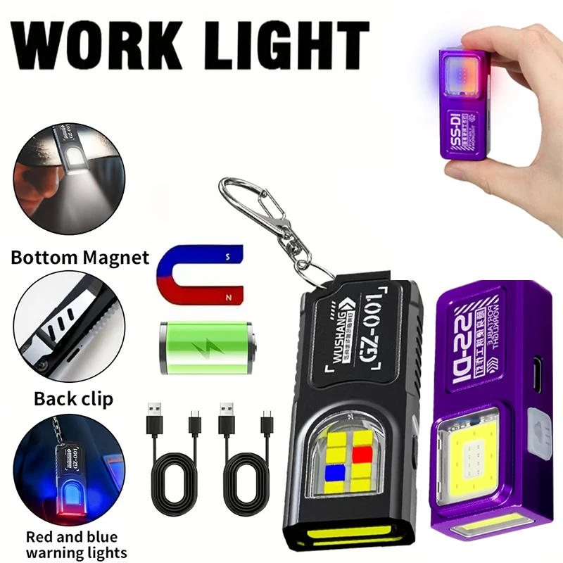 

Mini Rechargeable Flashlight, Powerful Magnetic Pocket Torch with Clip, Waterproof Light for Outdoor Camping Fishling Emergency