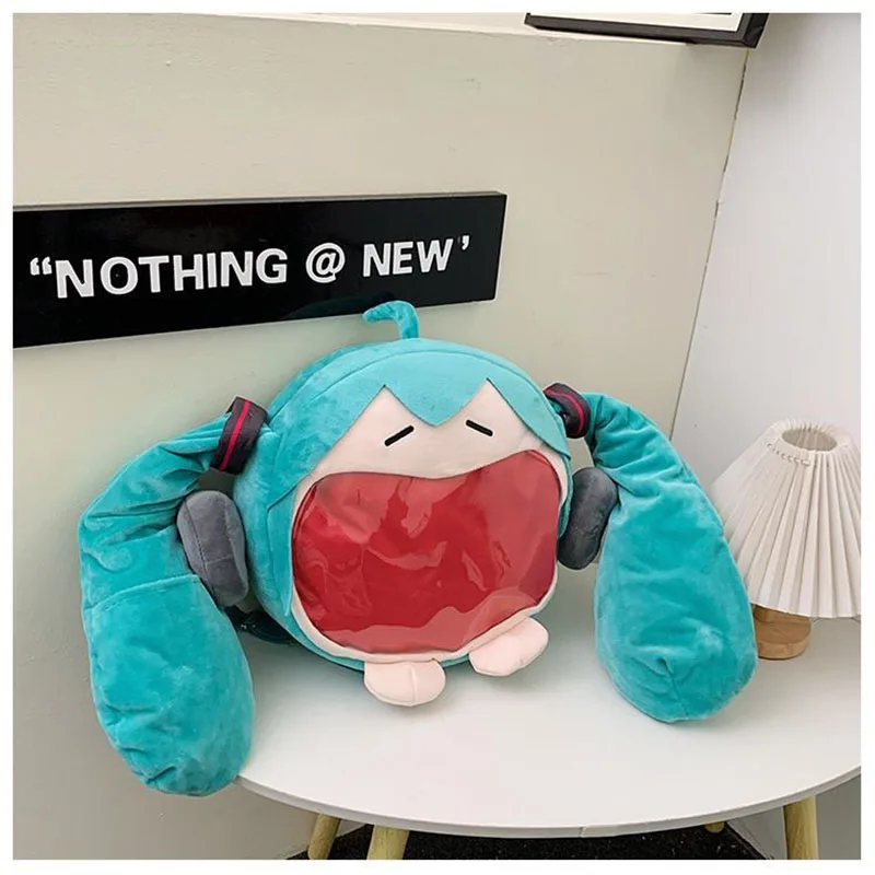 

23cm Hatsune Miku Anime Figure Kawaii Multi Functional Shoulder Bag Headphone Bag Pocket Coin Purse Girl Birthday Festival Gift