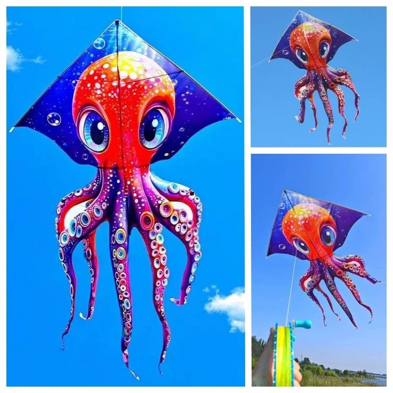 free shipping octopus kites flying for kids Outdoor play toys for boy adults kites flying bird toy Steering wheel gel blaster