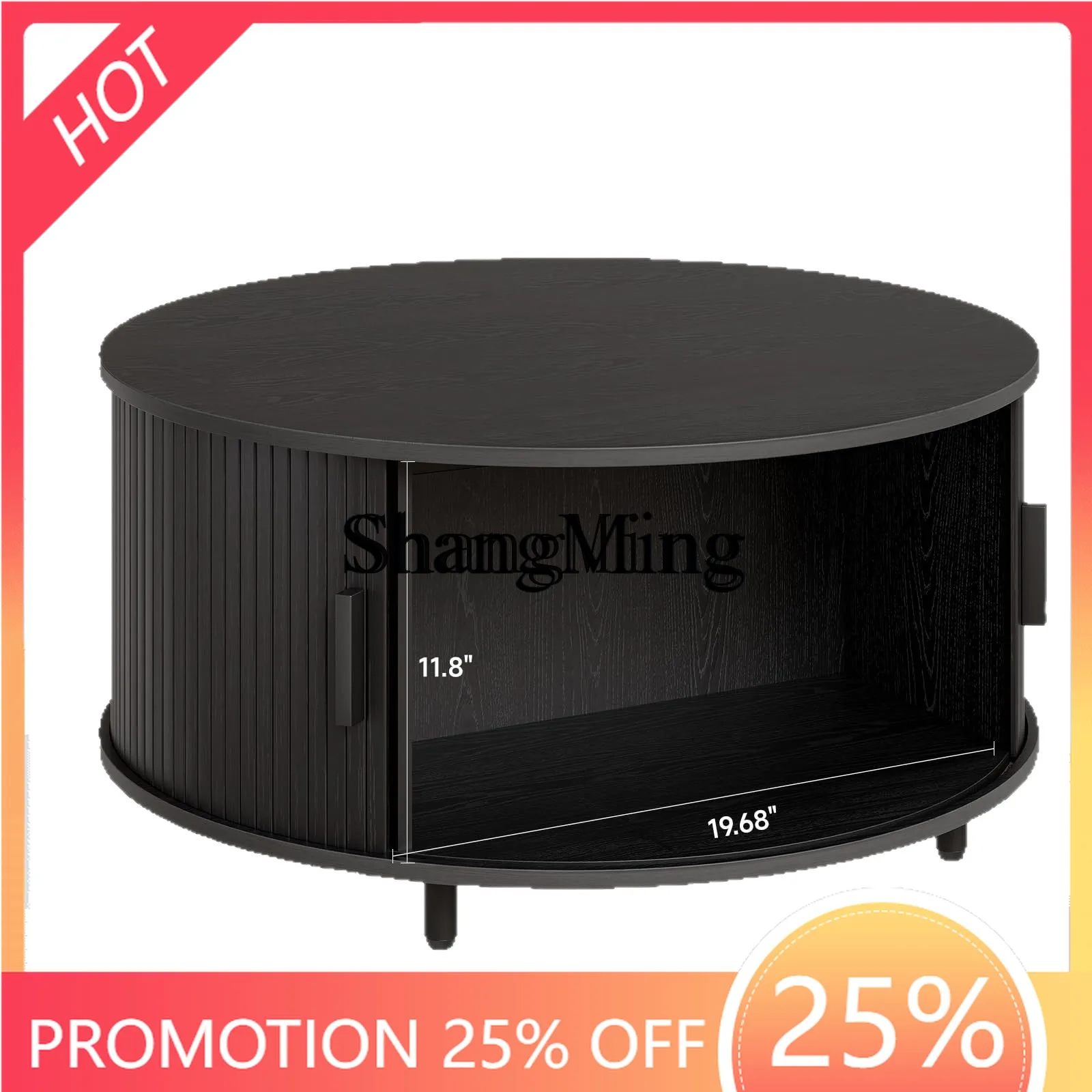 

ZYY exquisite premium household indoor living room floor storage table liftable arc sliding door coffee table