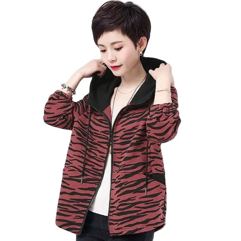 

New 2024 Fashion Hooded Sweater Female Women Hoodie Sweatshirt Middle-Aged Elderly Mom Casual Jacket Spring Autumn Jacket Top s