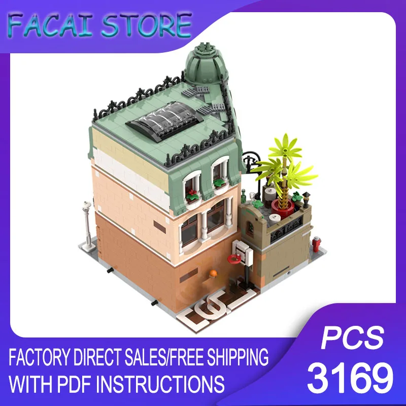 

Конструктор Street View: Городской баскетбольный полукороткий корт - Технологичные блоки для заднего двора и отелей, Рождественские игрушки, Строительные подарки