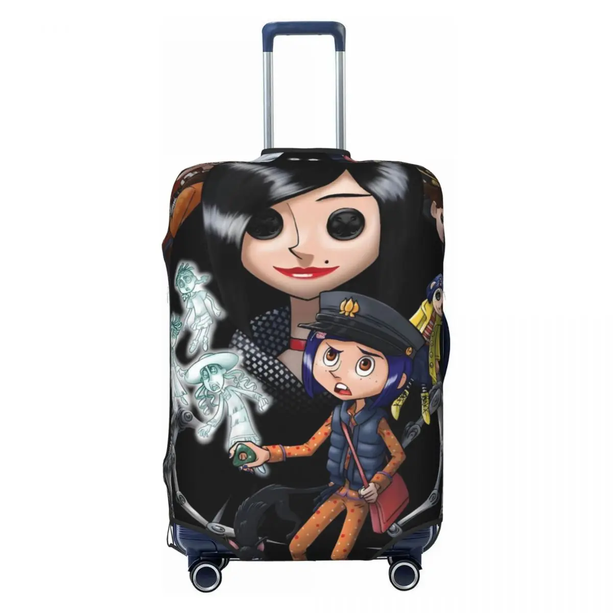 

Custom Halloween Horror Movie Luggage Cover Elastic Coraline Travel Suitcase Protective Covers Suit For 18-32 inch