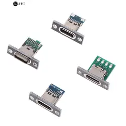 Charging Port USB Type C Socket Connector 2Pin 2P 4P Waterproof Strip Line Of Solder Joint Female Connector Jack