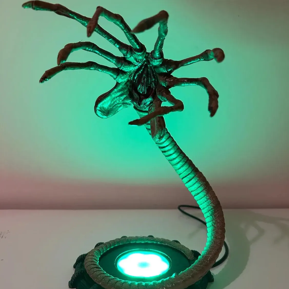 Luminária Alien Facehugger, Decoração de Abóbora de Halloween com Luzes LED, Decorações de Festa em Casa com Atmosfera de Horror