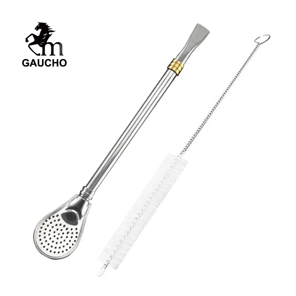 1 PCS/Lot Gaucho Yerba Mate Straw 19 CM Stainless Reusable With Removable Filter Bombilla Argentina Teaware Free Brush Hot Sale