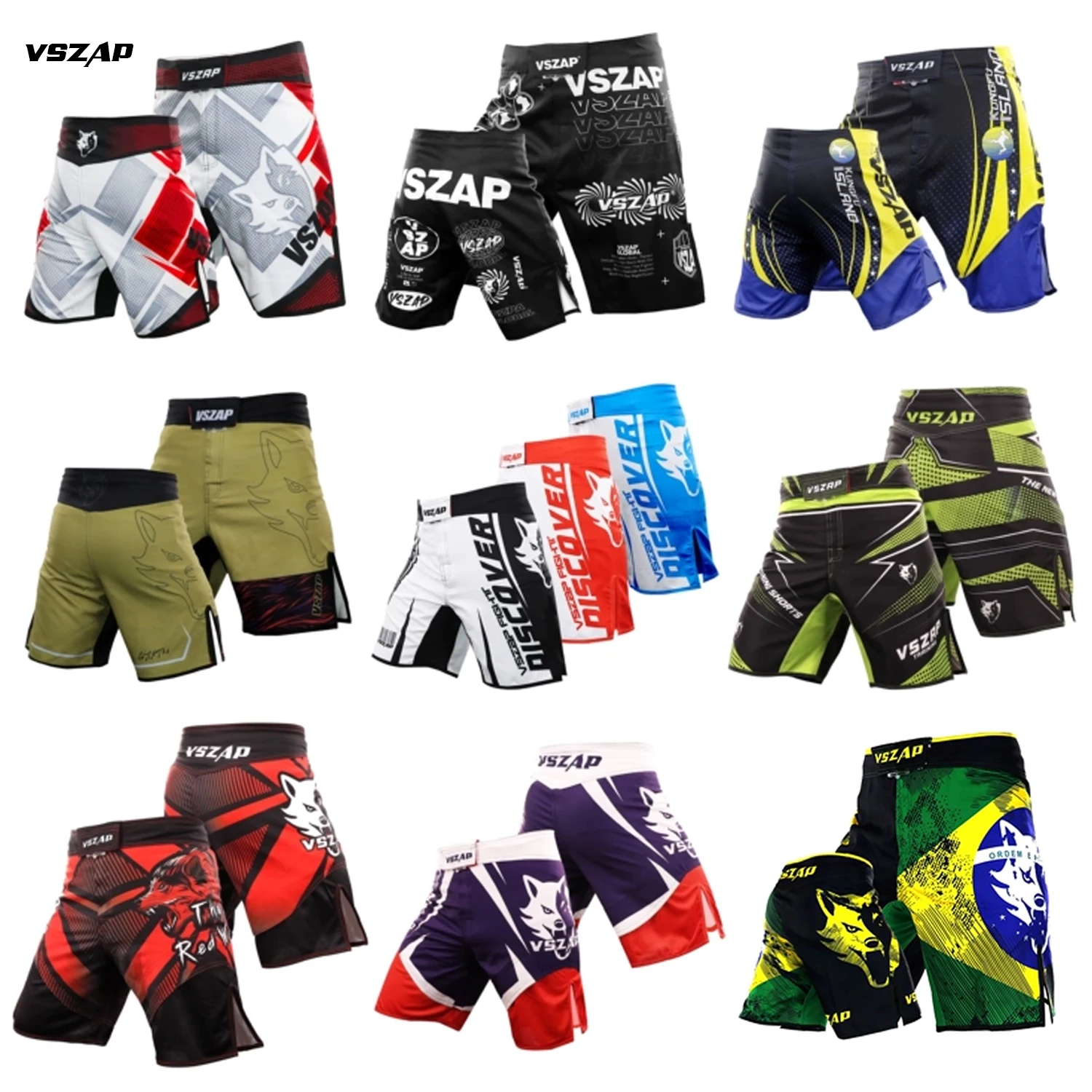 VSZAP MMA Fighting shorts fitness gym sports jujitsu Taekwondo Thai boxing shorts fighting clothes boxing pants Jiu-Jitsu