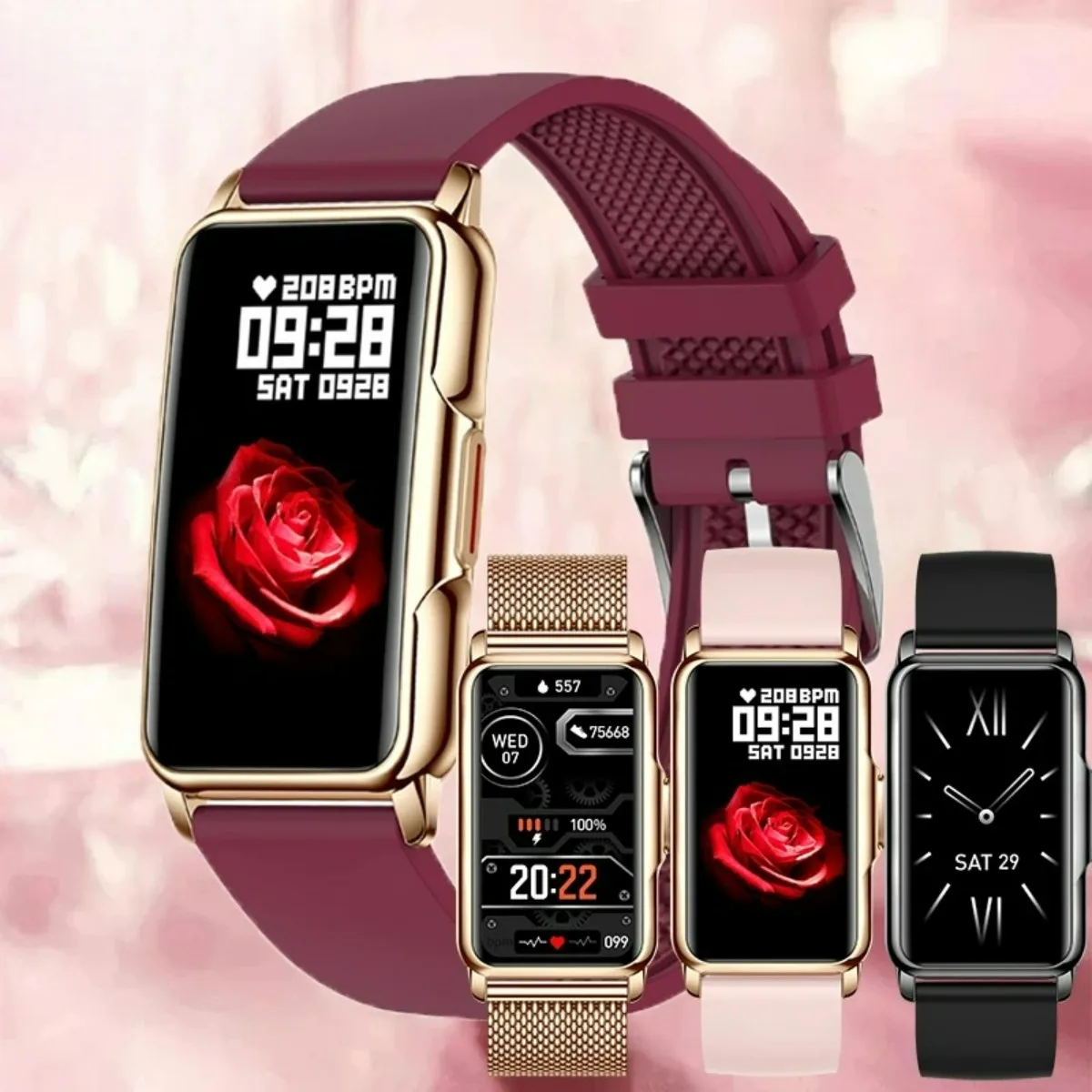 

2027 Smart Bracelet Women Smartwatch Men Heart Rate Blood Oxygen Waterproof Sport Smart Band Watch For Ladies For IOS