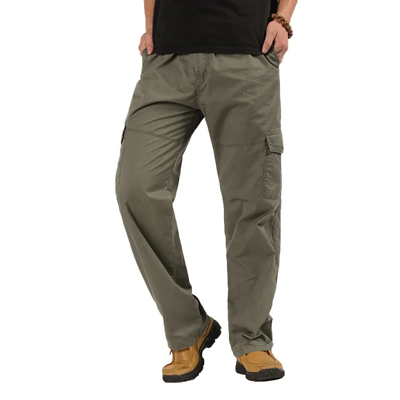 MRMT-Pantalones informales para hombre de mediana edad, peto con múltiples bolsillos, talla grande, especial, 2024