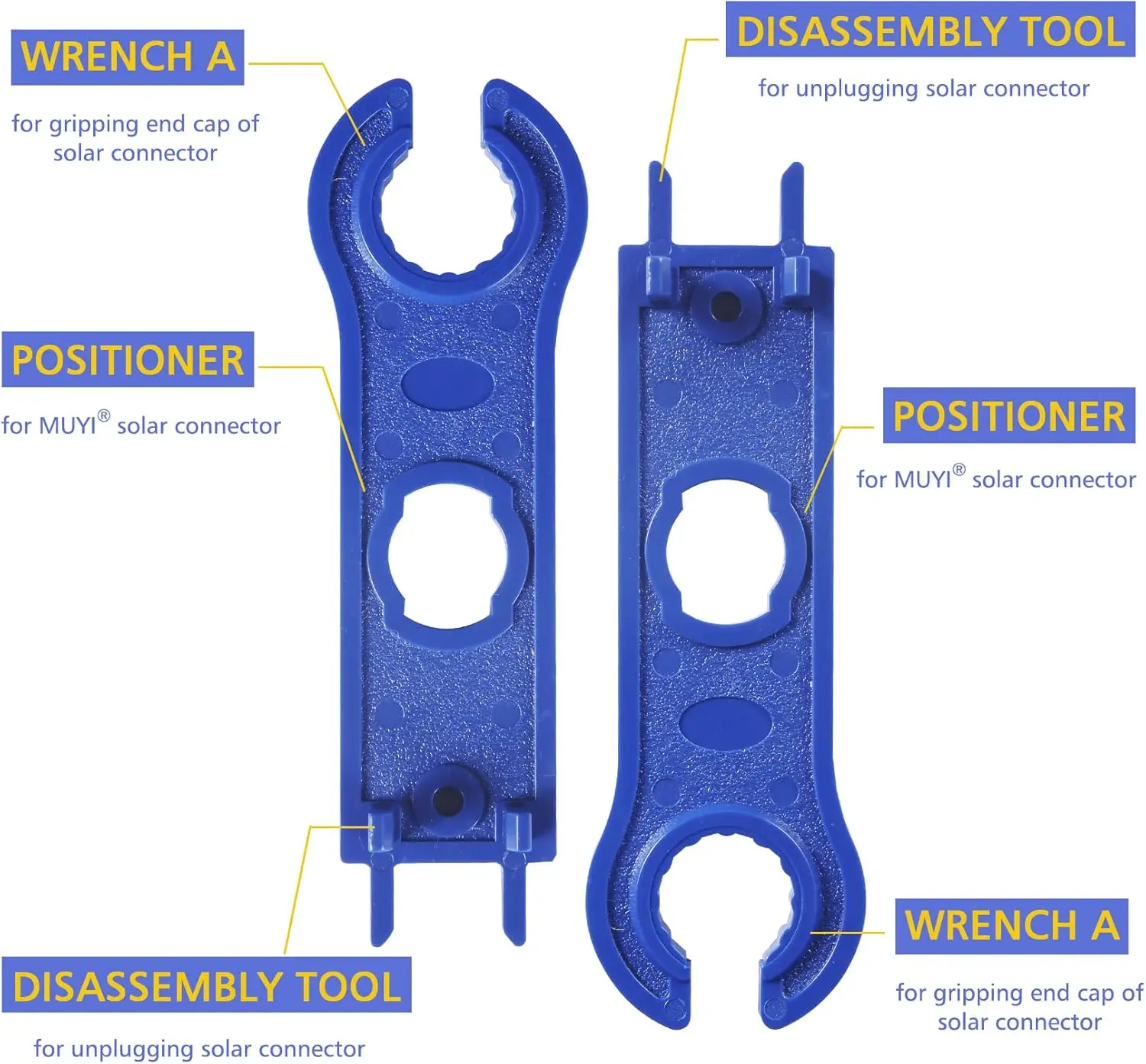 Solar Crimper Tool Kit Crimper, 12 Pairs Connectors, 2 Spanner Wrench for 14-10 AWG Solar Panel Cable Wire Crimping PV Assembly - Image 5