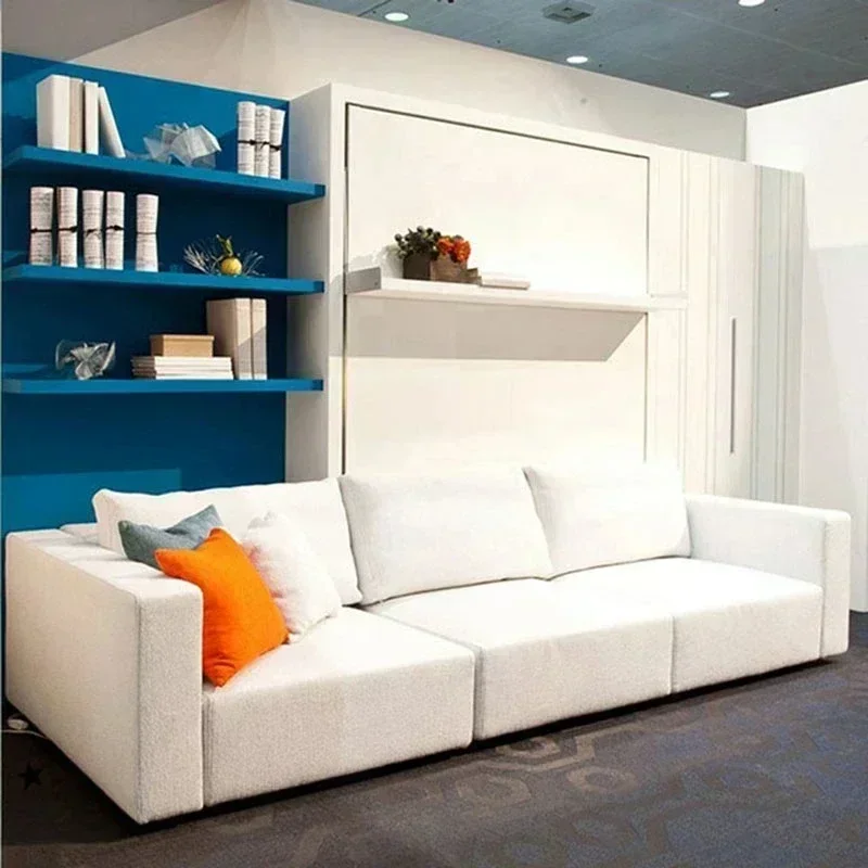 Living Room Folding Bed Hardware accessories with Sofa and Murphy Bed with Storage Cabinet