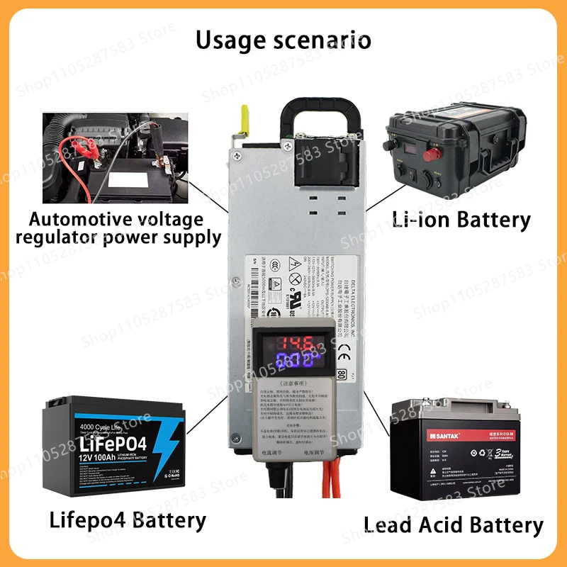 12V 100A Car Battery Charger 60a 80A for LiFePO4/Lithium Batteries12.6V/14.6V 40a 50a Car Fast Charge High Power Adapte Display - view 4