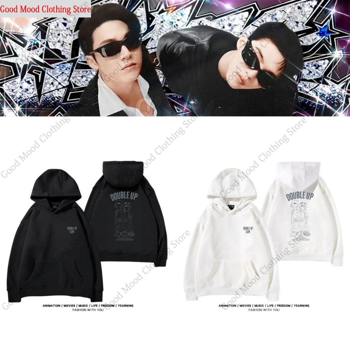 

Худи CxM S.COUPS X MINGYU DOUBLE UP с мультяшным принтом, утепленная толстовка унисекс, модная свободная осенняя одежда в стиле K-pop