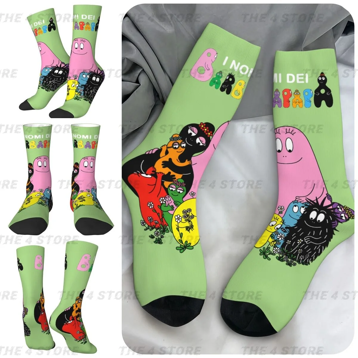 

Barbapapa One Big Happy Family High elasticity polyester fiber Men and Women printing Socks,fashion Applicable