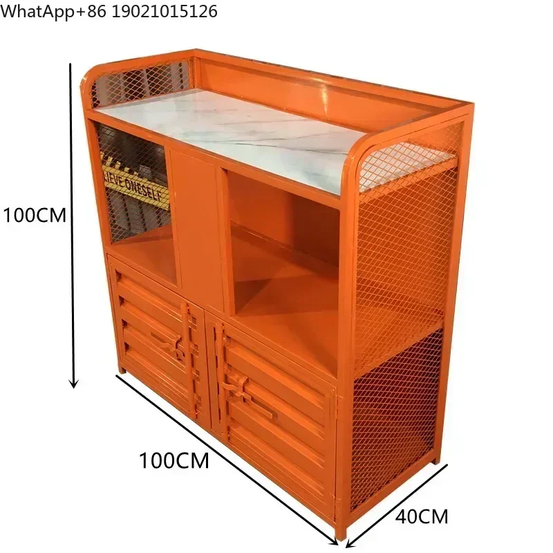 SS new styleIndustrial style wrought iron self-service seasoning table Fruit table Malatang restaurant Cold dish tabless 7486 ss