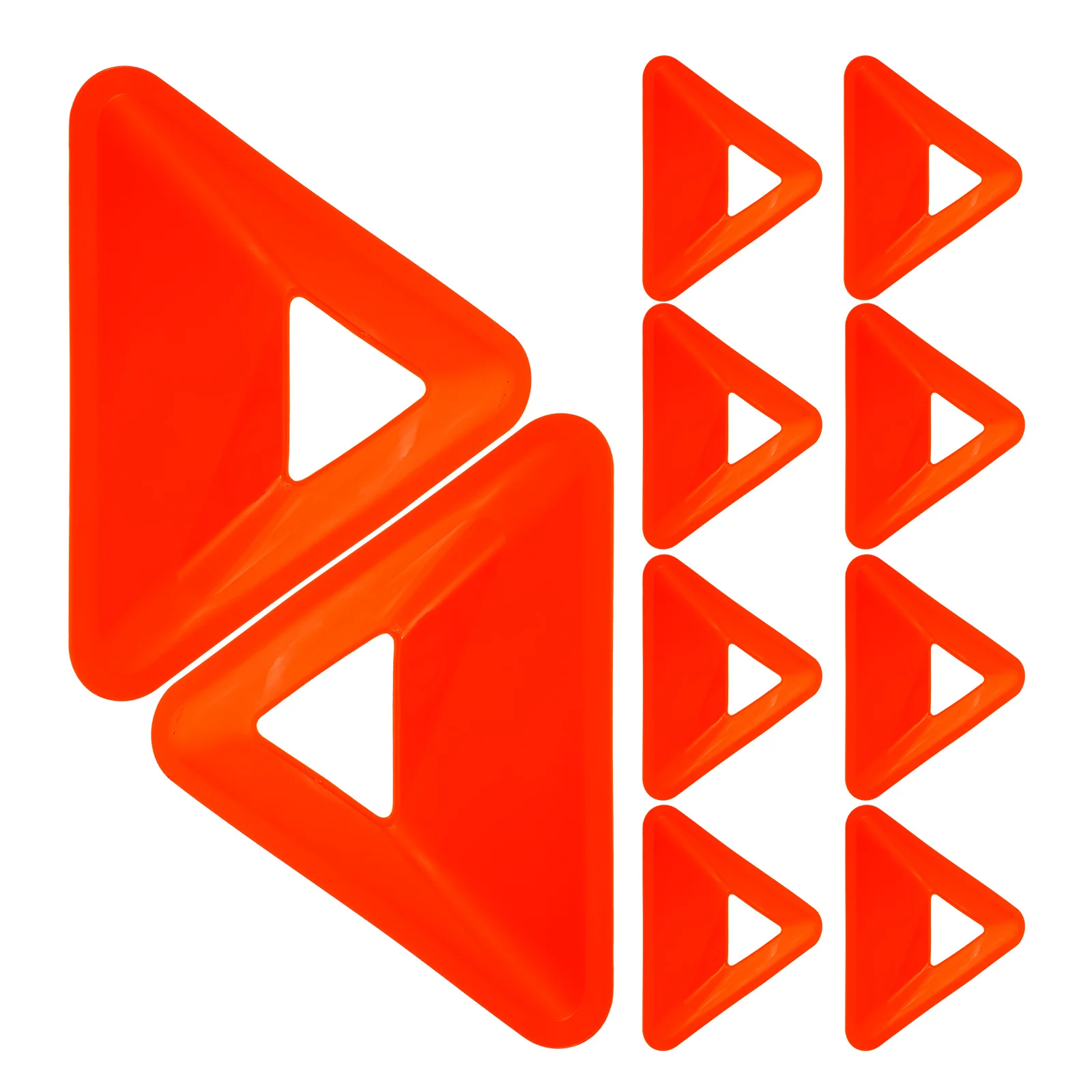 10 ชิ้นอุปกรณ์แผ่นโลโก้ฟุตบอลฝ่าอุปสรรคการฝึกอบรมกรวย Pe ฟุตบอลฝึกกรวยกีฬา