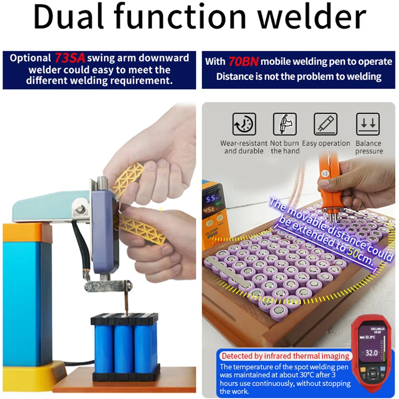 Welding Machine MN11.6KW 801B 801A Storage Capacitor Battery Spot Welder LED Digital Display 100~240V Portable Spot welding pen