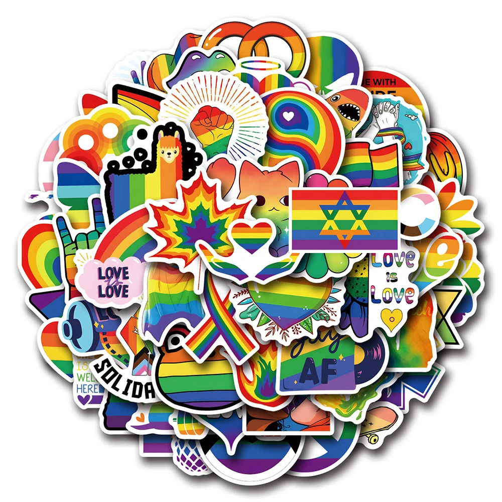 10/30/50/110PCS Del Fumetto Arcobaleno LGBT Pride Parade Adesivi Divertente Graffiti Decorazione Impermeabile Del Telefono Del Computer Portatile di Skateboard Decal
