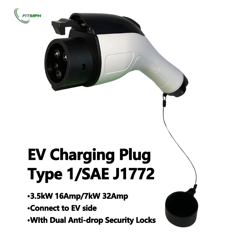 Plugue de substituição de carregamento FITMPH J1772, conexão a portas de carregamento EV, bico de cabo de carregamento Level1 e Level2 Conector Type1