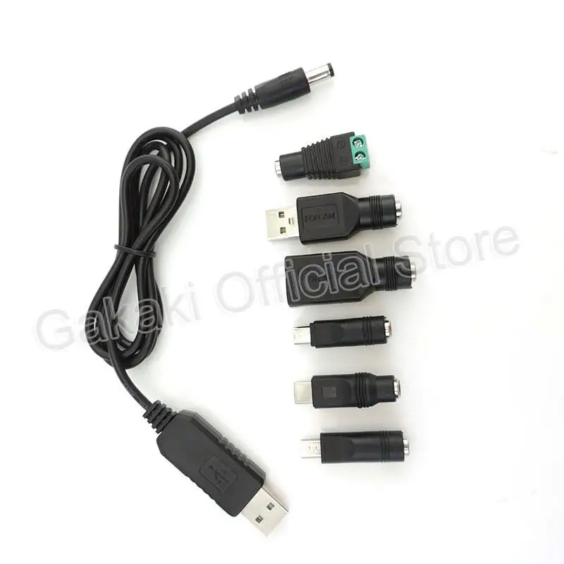 USB 5 В DC 5 в 9 в 12 В Micro USB Mini 5Pin Тип C силовой ускоритель Повышающий Модуль USB преобразователь адаптер кабель 2,1x5,5 мм разъем J17