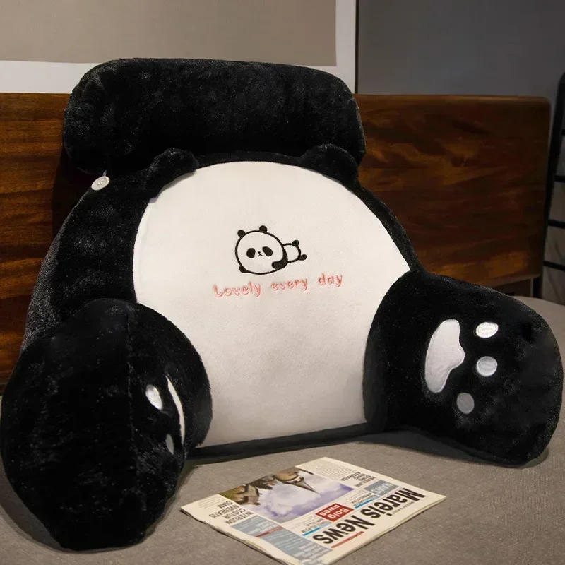 Bedhead Backrest Dormitory Reading Pillow Pregnant Women Protect Their Waist Plush Panda Cartoon Pattern Seat Cushion