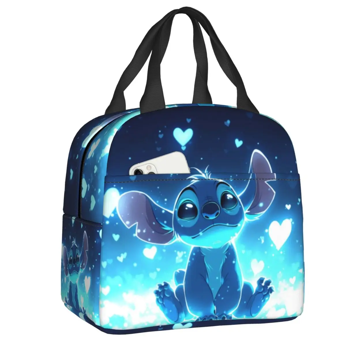 

Custom Funny Stitchs Adventure Anime Insulated Lunch Bag for Work School Portable Thermal Cooler Lunch Box Women Kids
