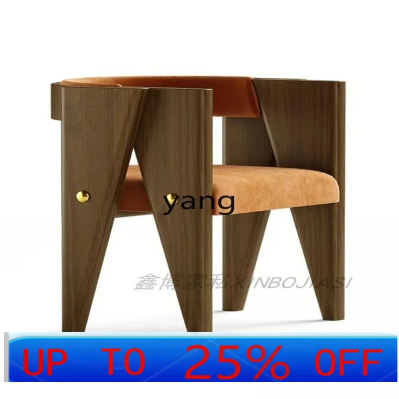 

LH light luxury solid wood chair hotel homestay cafe dining chair leisure