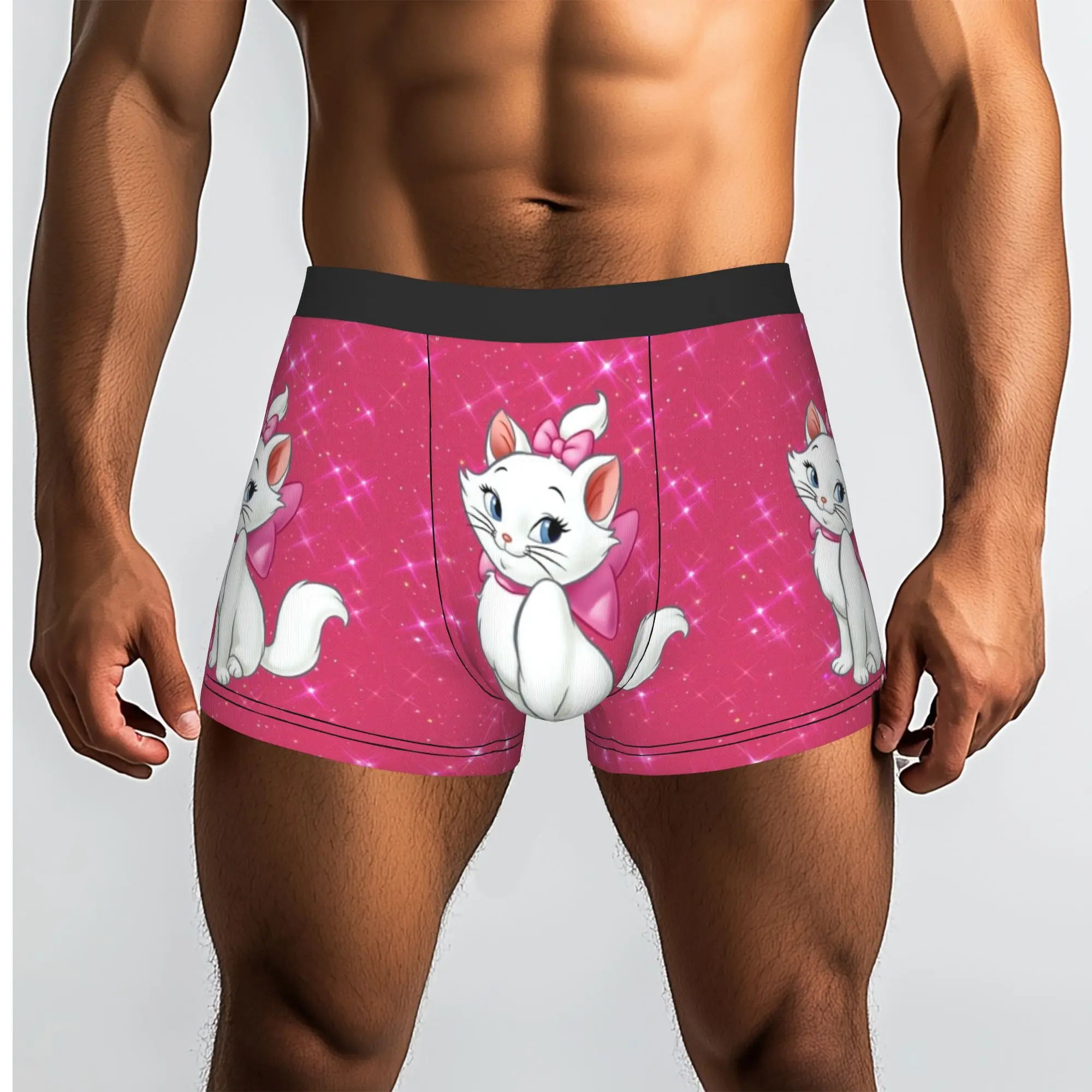 Customized M-Marie Cat Cartoon Underwear Male Print Cat Manga Boxer Shorts Panties Briefs Breathable Underpants