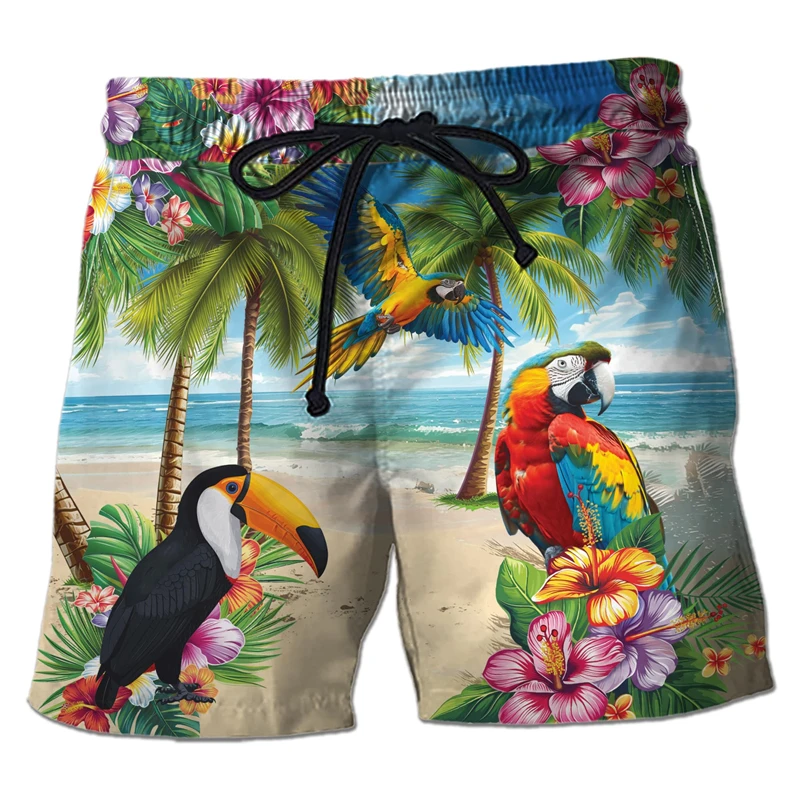 Papagei 3d gedruckt kurze Hosen für Männer Kleidung Hawaii Tukan Strand Shorts Hawaii Vogel Board Shorts Alpha stidae Bermudas