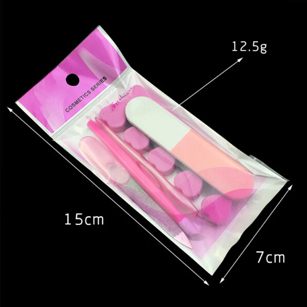 5개입 매니큐어 세트 네일 아트 도구 천연 아크릴 손톱용 홈 살롱용 페디큐어 키트 버퍼 파일 스틸 푸셔 폼 블록