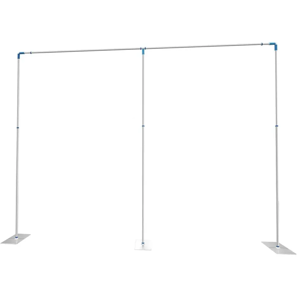 

Square Backdrop Stand Wedding Decorations Arch Party Ceremony Backdrop Metal Steel Wedding Arches Silver w/Steel Base (6X/19.69X