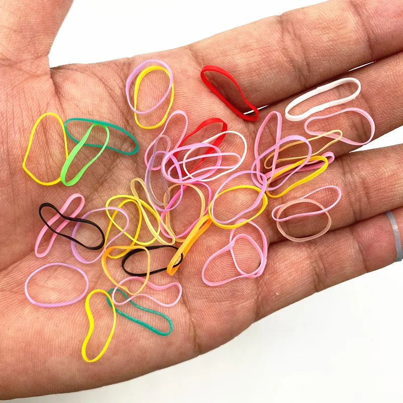 New 500pcs Cute Colourful Rubber Ring Disposable Elastic Hair Bands Ponytail Holder Rubber Band Kids Hair Accessories