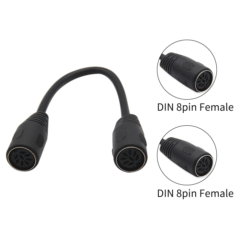 

20cm 8 pin DIN Plug Female Lnline Audio Adapter DIN-8P Plug Signal Audio AV Connector for DIN 3 5 7 8 Midi Cable
