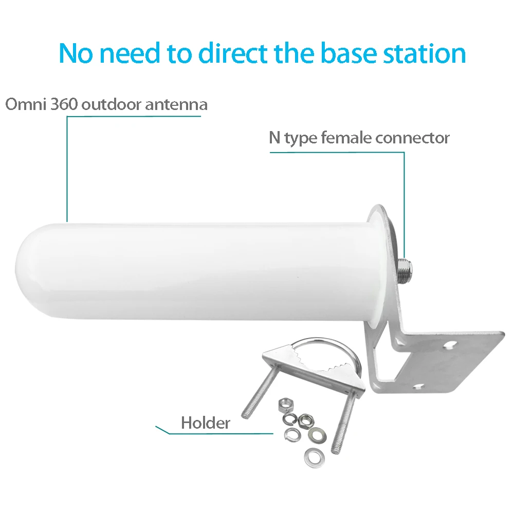 Lintratek 360° Omnidirection Outdoor Antenna for 2G 3G 4G Signal Repeater 9dBi Indoor antenna 10m cable for CDMA LTE AWS PCS