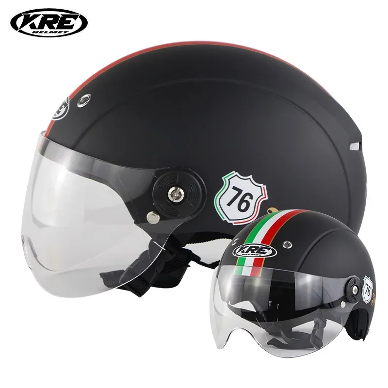 Bicycle Motorcycle Helmet Half Face Female and Male Protective Motorcycle Helmet Kask Motoriklet Electric Motorcycle