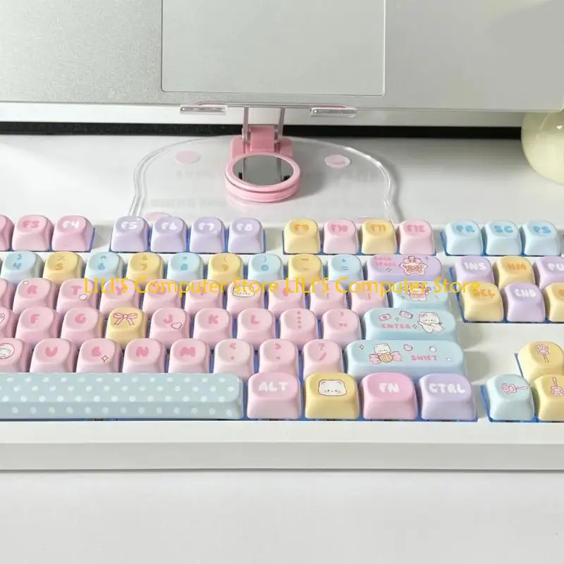 

A52B Full Set of 131 PBT Keycaps with Candy Bear Theme MOA Height Keycap Replacement