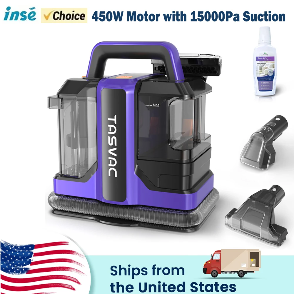 TASVAC C7 منظف السجاد المحمول 15Kpa 450W محرك المفروشات مكنسة كهربائية بقعة وصمة عار منظف عميق لدرج الحيوانات الأليفة مقعد السيارة