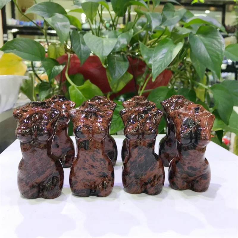 

3.1" Natural Red Obsidian Model Body Carved Lady Sculpture Healing Energy Crystal Crafts For Home Decoration Accessories 1pcs