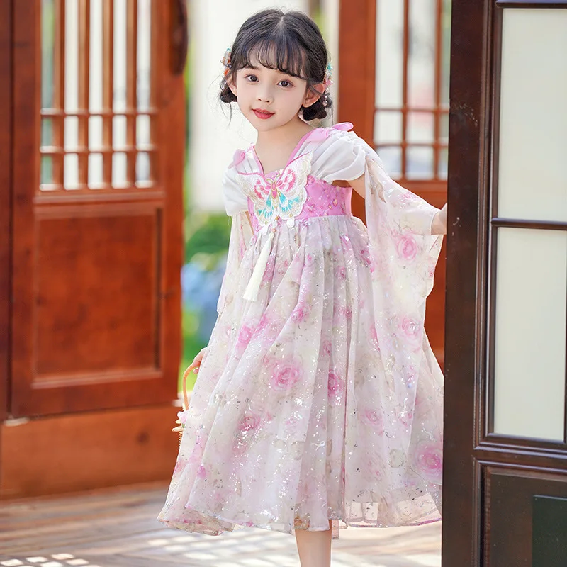 

Hanfu Girls Chinese Traditional Cosplay Costume Ancient Perform Dress Summer New Children Daily Dresses Princess Birthday Gift