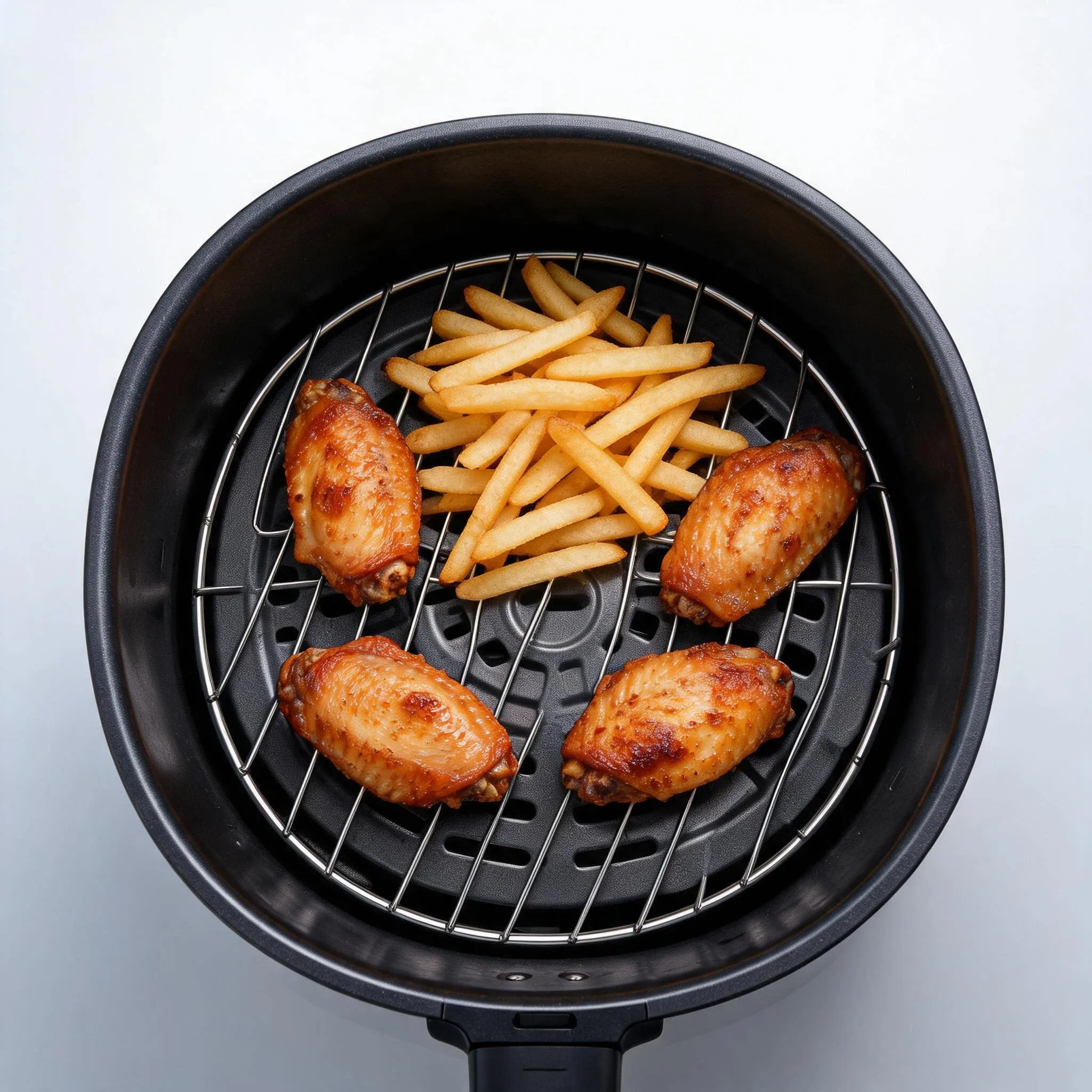 Stainless Steel Air Fryer Rack Steamer Basket 7.5 Inch Reusable Inner Liner For Even Cooking Baking Roasting Vegetables Meat
