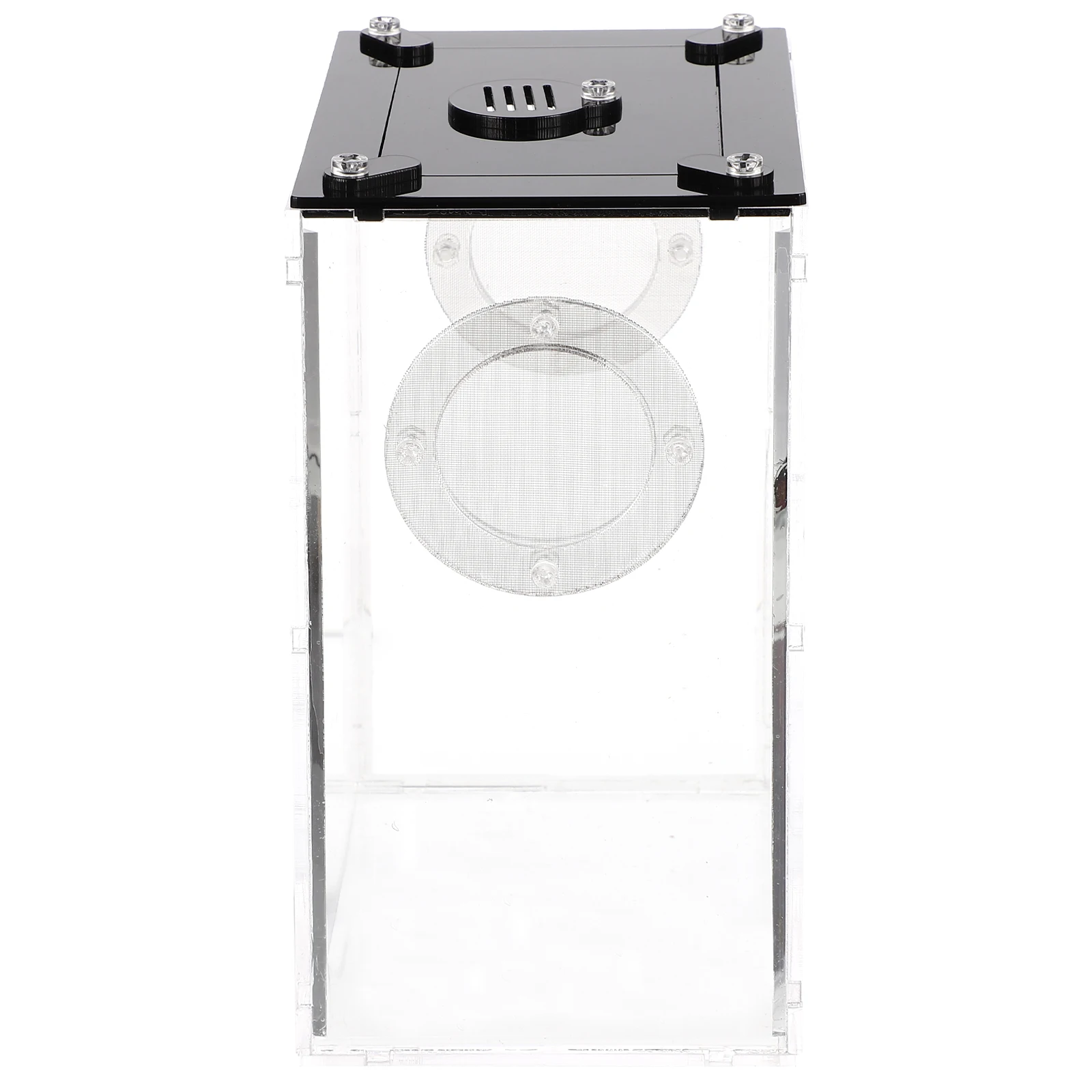 

Reptile Pet Terrarium Gecko Snake Cage Spider Box Black Acrylic Tank Transparent Container for Home Use Ventilation Holes
