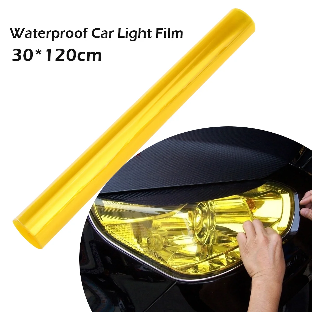 

Foxnovo Yellow 30x120cm Headlight Color Changing Film Reusable Elastic Protective Tint for Sun and Water Resistance