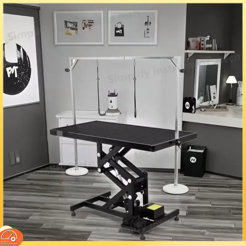 Hydraulic Dog Grooming Table Adjustable Height Professional Pet Grooming Station with Non-Slip Surface Scissors Clippers