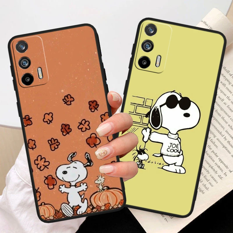 جراب سيليكون أسود لـ oppo realme gt3 2 c55 c33 c35 c30s c31 x3 x2 q5i q3s c21y pro