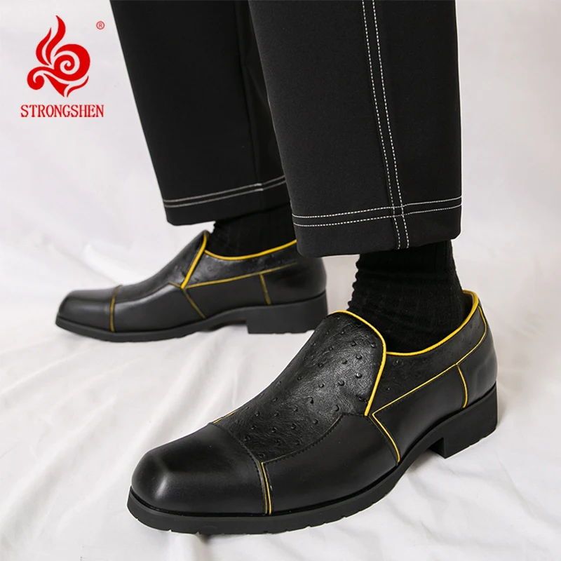 

Men's Formal Leather Shoes British Style Oxford Loafers Square Toe Breathable Non-Slip Business Dress Wedding Office Casual Shos