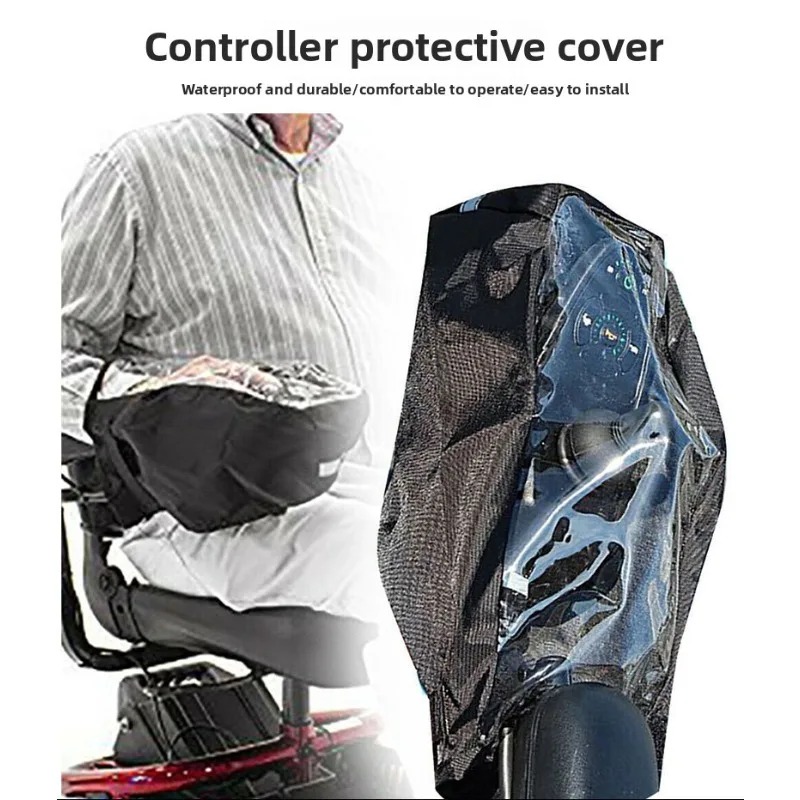 غطاء عصا التحكم للكرسي المتحرك الكهربائي الشفاف المقاوم للماء والرياح لجميع الأحوال الجوية، درع واقٍ للمعاقين لكبار السن والمعاقين #4