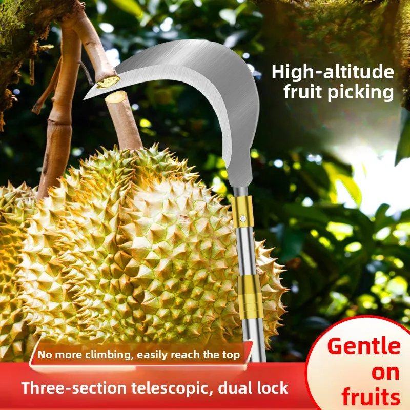 

Ультра-жесткий секатор из нержавеющей стали, выдвижной секатор для ветвей для питья фруктов, таких как сливы, абрикосов, ягод и генису...