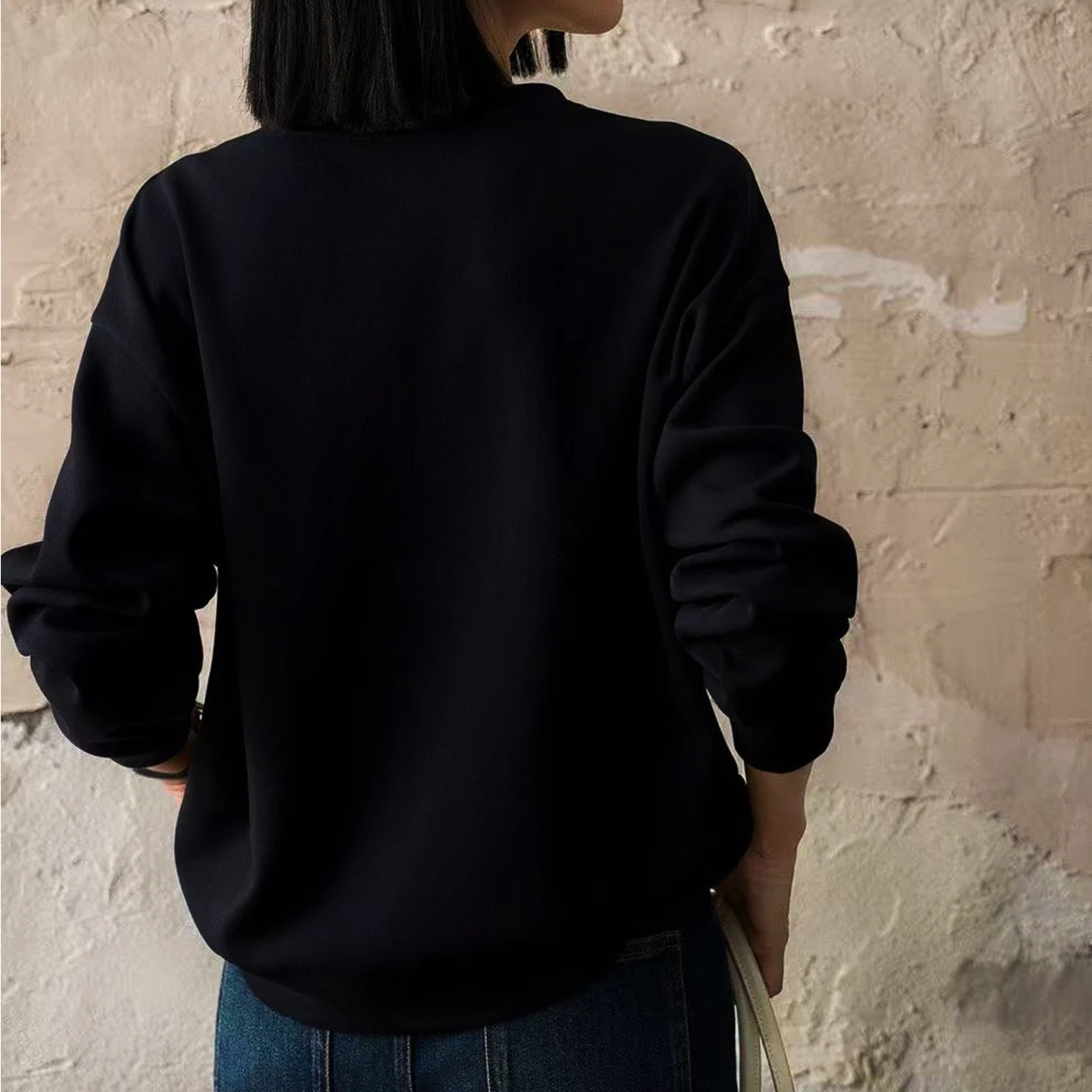 Faionable Pure Cotton Sweatirt Autumn Print Casual Versatile Women's Top Label Removed Button up Artistic Sle Long Sve