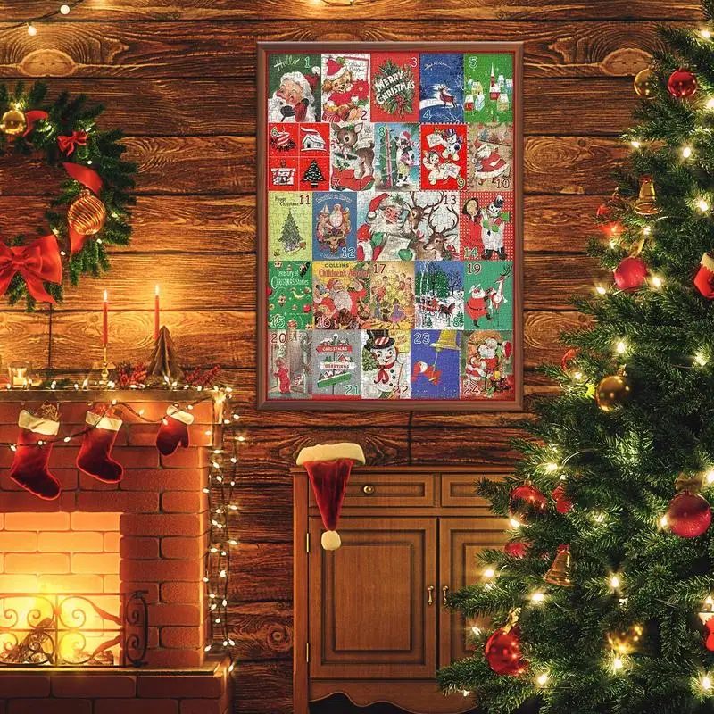 Christmas Advent Calendar Jigsaw Puzzle 1000 Pieces Holiday Puzzles Christmas Countdown Advent Calendar 2024 Holiday Jigsaw