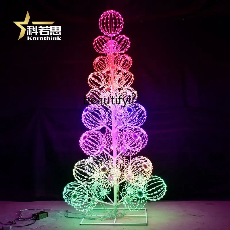 Square Christmas decoration supplies Large ornaments 2.7 meters foldable spherical Christmas tree